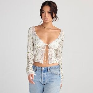 House of CB CLARISSA Top in Garden Print Size Small